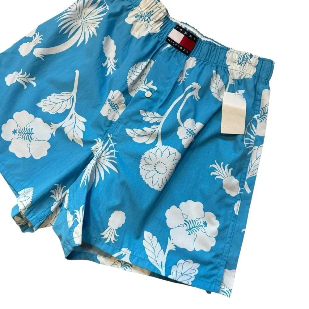 Tommy Hilfiger Vintage Blue Floral Men's Cotton Logo Boxers